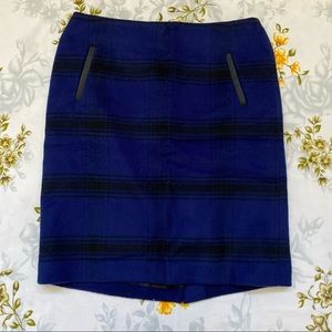 Talbots Size 8P Blue & Black Plaid Skirt